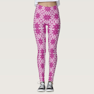 pink flowers vectpr seamless pattern leggings