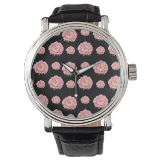 Pink Flowers Watch