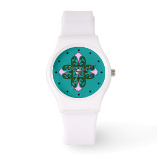 Pink Flowers Watch
