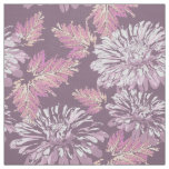 Pink flowers, watercolor, retro fabric