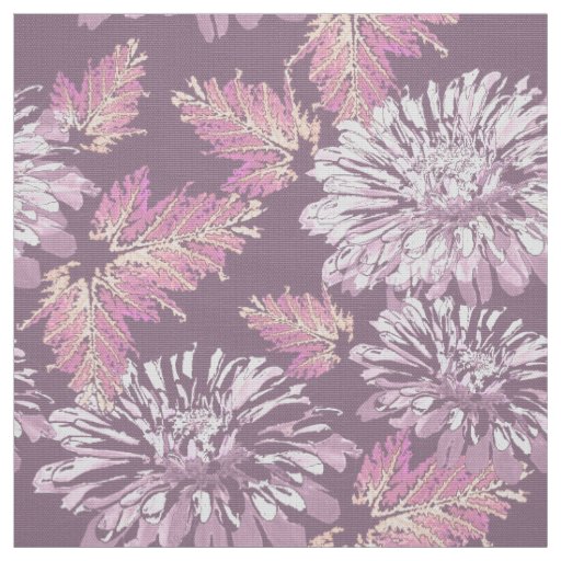 Pink flowers, watercolor, retro fabric