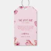 Classic Dusty Pink Rose Floral Wedding Thank You Gift Tags