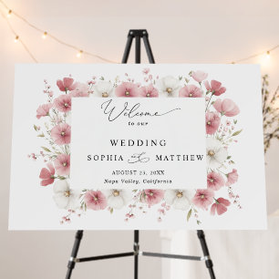 Pink Flowers Wedding Foam Boards