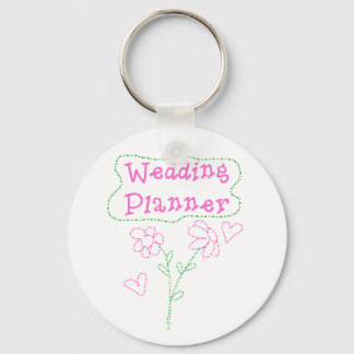 Pink Flowers Wedding Planner Keychain