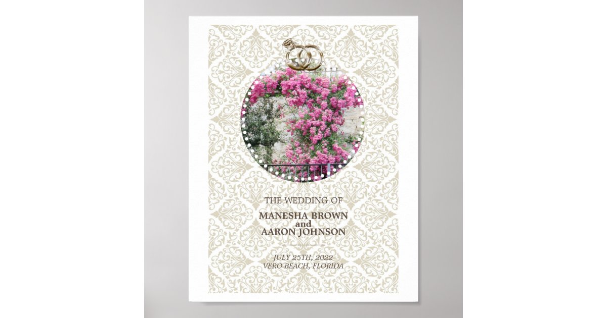 PINK Flowers - Wedding Poster | Zazzle