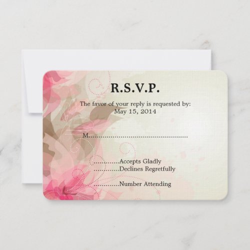 Pink Flowers Wedding RSVP