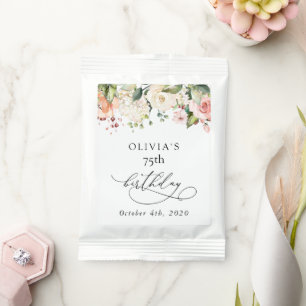 Pink Flowers, White Flowers, Boho, Birthday Hot Chocolate Drink Mix