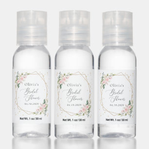 Pink Flowers, White Flowers, Boho, Bridal Shower Hand Sanitizer