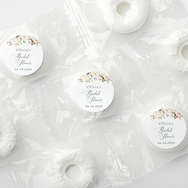 Pink Flowers, White Flowers, Boho, Bridal Shower  Life Saver® Mints (Assorted)