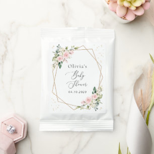 Pink Flowers, White Flowers, Greenery, Baby Shower Hot Chocolate Drink Mix