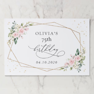 Pink Flowers, White Flowers, Greenery, Birthday Paper Pad