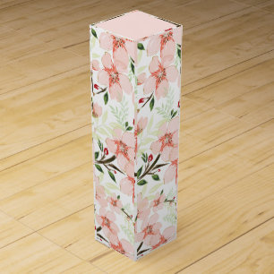 Pink flowers wine box