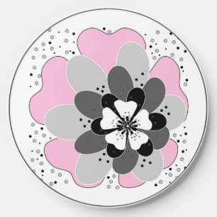 Pink flowers wireless charger 