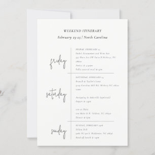 Pink Flowers Wreath Weekend Birthday itinerary Invitation