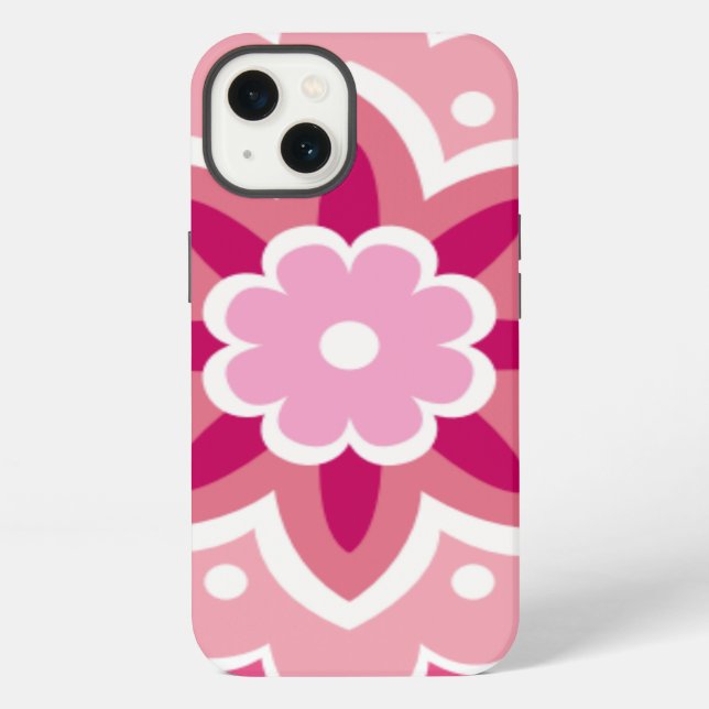 Pink & Flowery Pattern Iphone Case (Back)