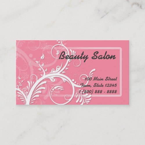 Pink Flowery Swirls Business &amp; Appointment Card Business Card