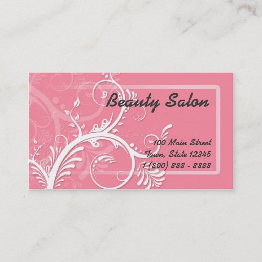 Customizable Pink Flowery Swirls Business &amp; Appointment Card Business Card