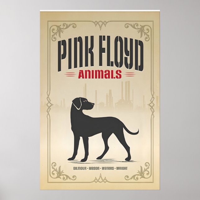 Pink Floyd, Dog, Original Print Design (Officially (Front)