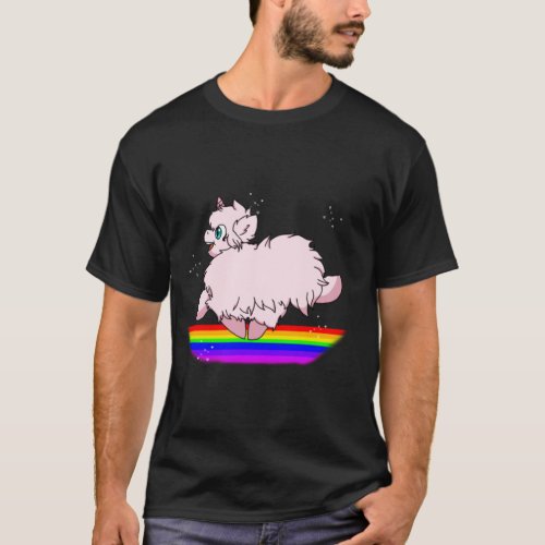Pink Fluffy Unicorns Dancing on Rainbows Feat Flu T_Shirt