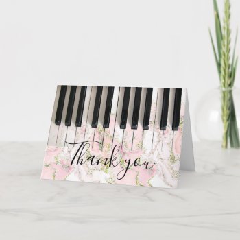 Pink Fluid Marble Music Piano Thank You by musickitten at Zazzle