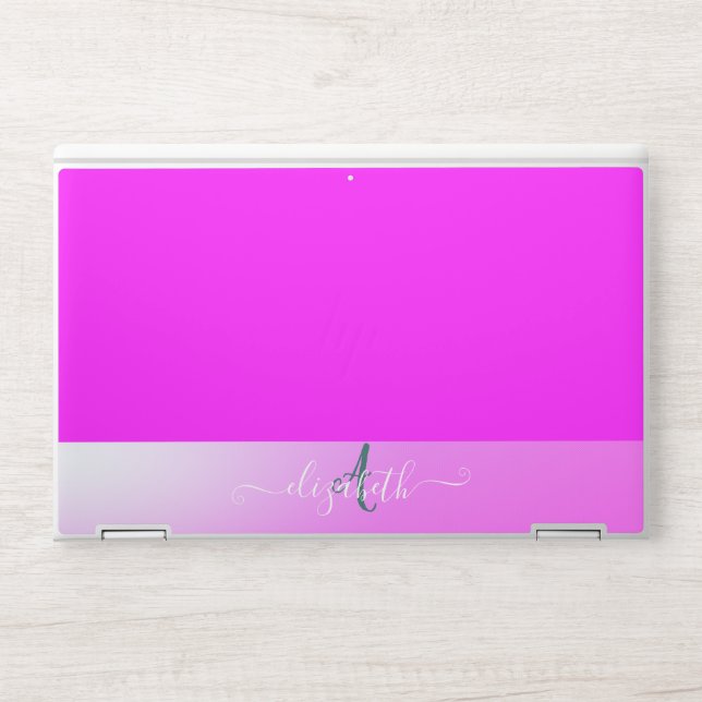 Pink Fluorescent Monogram  HP Laptop Skin (Front)