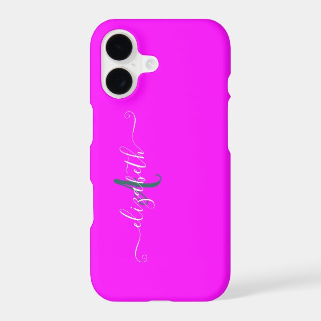 Pink Fluorescent Monogram   Iphone Case (Back)