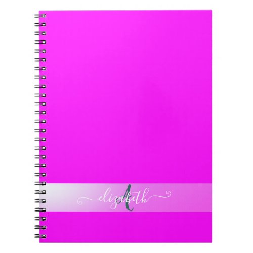 Pink Fluorescent Monogram   Notebook
