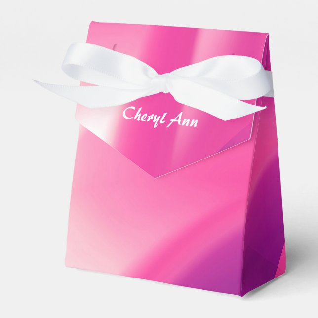Pink Flush Personalized Favor Boxes (Front Side)