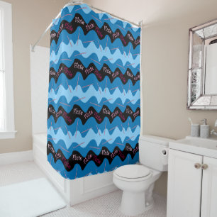 Pink Flute Pattern Shower Curtain