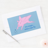 Pink Flying Pig and Blue Stars Wand, Stickers (Envelope)