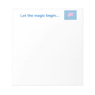 Pink Flying Pig Making Blue Stars Notepads