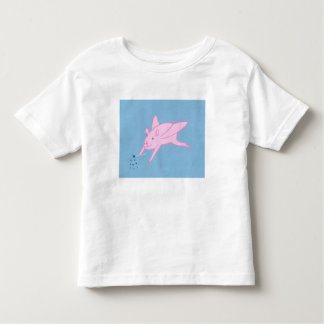 Pink Flying Pig Making Blue Stars T-shirts