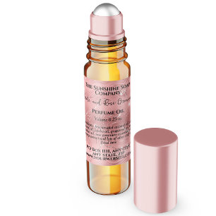Pink Foil and Glitter Perfume Roller Bottle label
