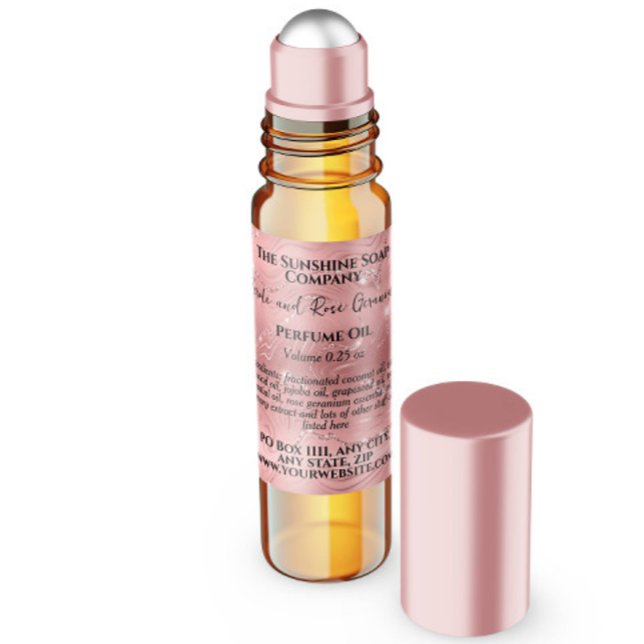 Pink Foil and Glitter Perfume Roller Bottle label (Creator Uploaded)