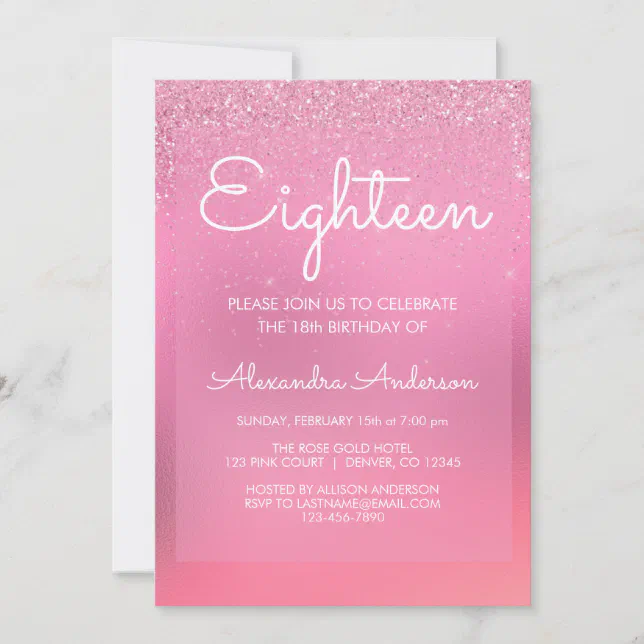 Amscan Wimpelkette „Pink Sparkle 18th“ - 4 Meter Lange Girlande Für 18. Geburtstag, Party-Deko In Pink Mit Glitzer