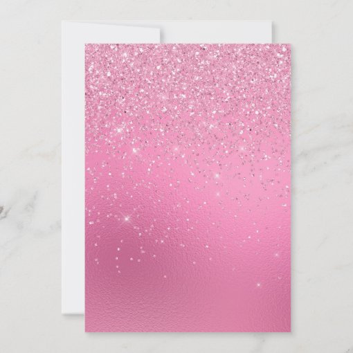 Pink Foil Girly Glitter Sparkle Any Age Birthday Invitation Zazzle