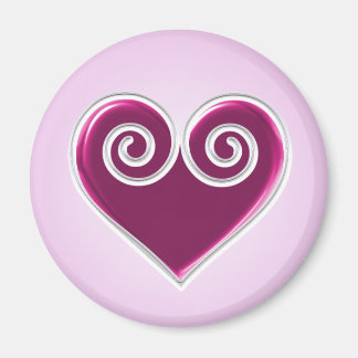 Pink Foil Heart Magnet