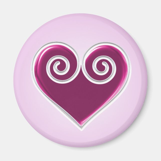 Pink Foil Heart Magnet (Front)