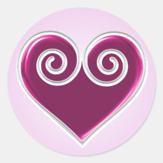 Pink Foil Heart Sticker