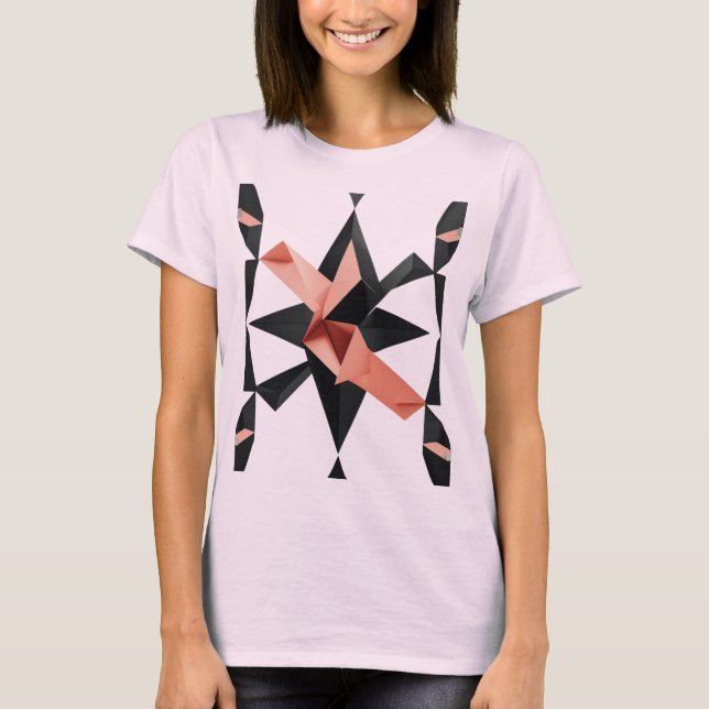 Pink Fold Fusion T-Shirt (Front)