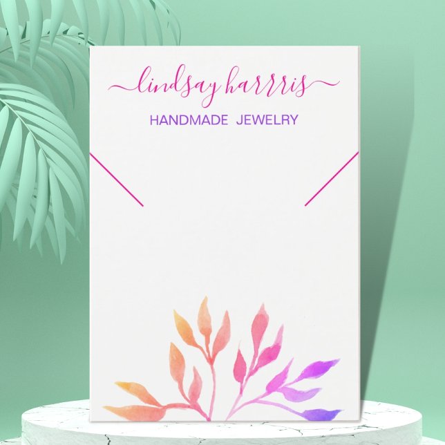 Pink Foliage Necklace Jewelry Display Card (Creator Uploaded)