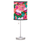 Pink Folkart Summer Bloom Flowers  Table Lamp (Right)