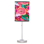 Pink Folkart Summer Bloom Flowers  Table Lamp (Front)