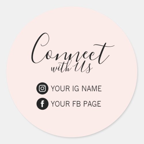 Pink  Follow Instagram  Facebook Package Sticker