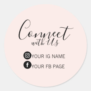 Pink Follow Instagram & Facebook Package Sticker