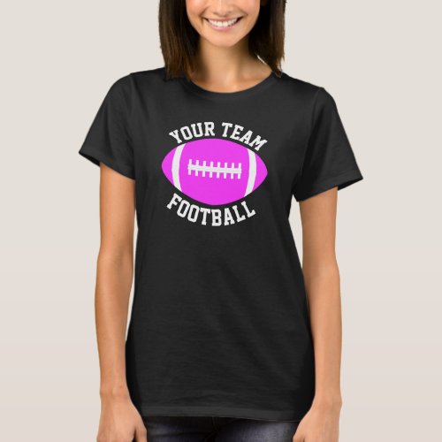 Pink Football Custom Team Player  Jersey Number T_Shirt