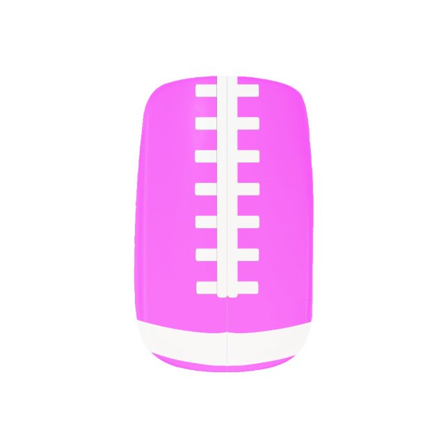 Pink Football Fingernail Art Wraps Minx Nail Art (Right Thumb)