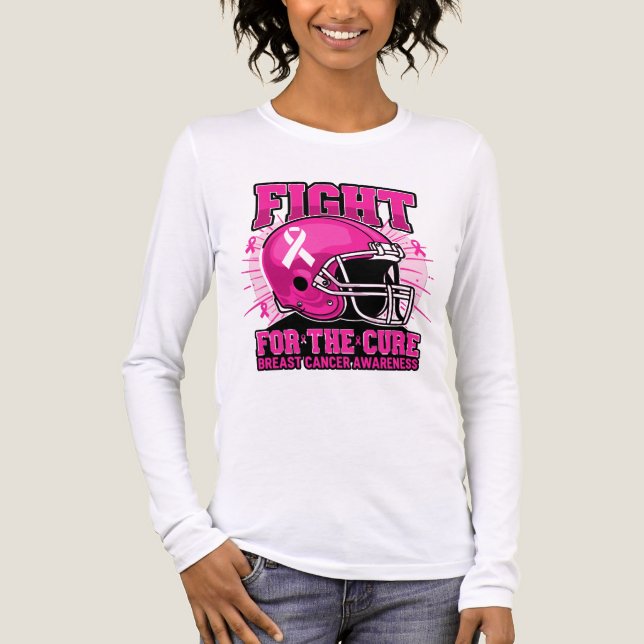 Pink Football Helmet Breast Cancer Awareness Shirt (Front)