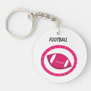 Pink Football Keychain