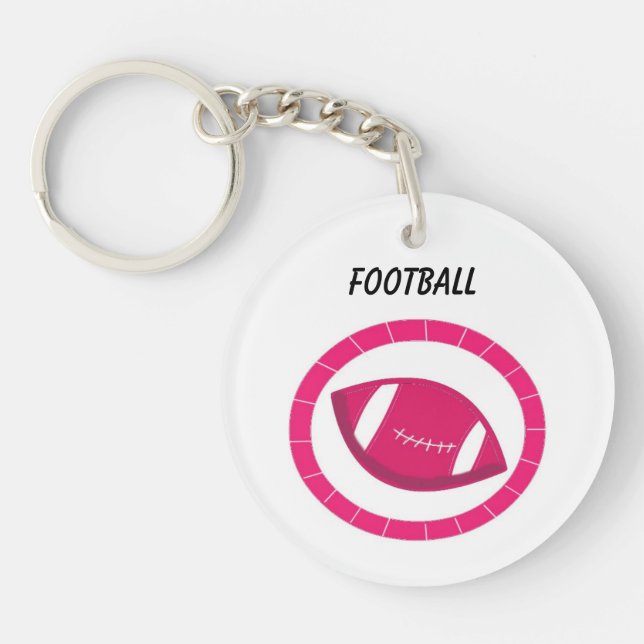 Pink Football Keychain (Front)